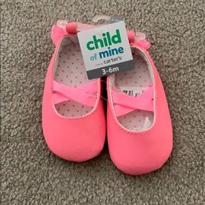 Carters baby slipper pink glitter